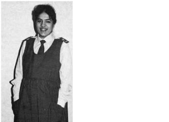 Mrs Minoo Varma models the pregnant uniform