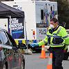 Staff at checkpoint