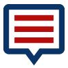 A graphic image of a speech bubble.