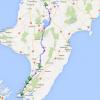 A map of the alleged hitchhiking route 