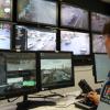 Camera operator, Sen Const Jenine O'Malley, in the Christchurch crime camera control room.