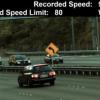A photograph taken by the Ngauranga Gorge speed camera showing a vehicle speeding during the testing phase.