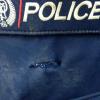 Puncture wounds caused by pitbull dog on Constable Klinkenberg's vest