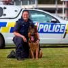 Senior Constable Sue Burridge with her real police dog Hades.  Photo:  Scott McKinnon    