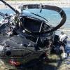 The helicopter that crashed into the Wairau River in Marlborough today.