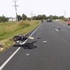 The rider of this motorcycle suffered critical injuries in the crash