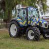 The police branded tractor is on it's way to the Gore Santa Parade.