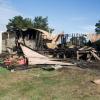 The remains of the Hokio Beach address which burnt down the day police announced our investigation.