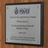 Plaque at the new facility