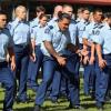 Members of Wing 320 perform the haka at their attestation on Tuesday