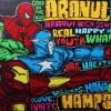 Superhero street art by Silivelio Fasi