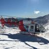 Weather conditions had improved dramatically as the rescue helicopter landed today.