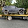 A Jeep Cherokee was restrained from the address