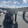 Police stopping and checking riders
