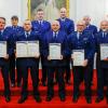 Police recipients at the NZSAR Awards with Commissioner of Police Andrew Coster and Deputy Commissioner Tania Kura.