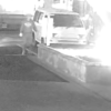 Van driver getting out by the driver door