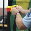 The TASER 10 set up with a red magazine for the training environment
