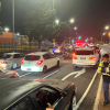 A Police checkpoint set up on Quay Street during Operation Tread