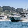 Deodar III, front, out and about with sister vessel Lady Liz IV during a visit to Wellington in 2018.
