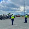 Mongols members and associates stop for Police at a checkpoint in Glasnevin.