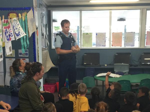 Sergeant Haydn Korach answers children's questions.