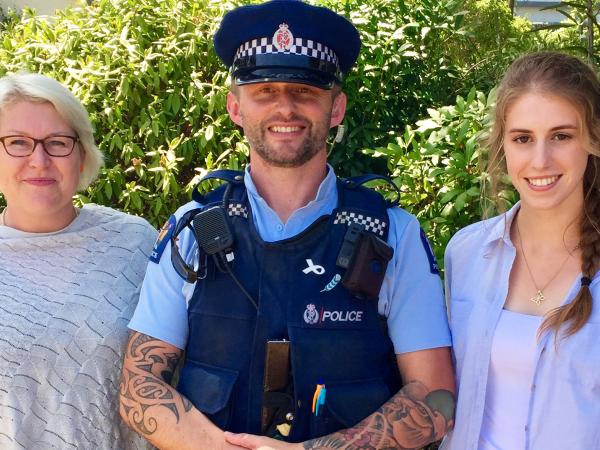 Dr Letitia Meadows, Constable Mike Cowie, and Nicole Gibson