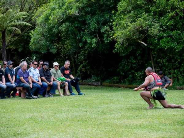 Rob Hewitt welcomes partners including Inspector Damin Ormsby, Watersafe NZ, Te Puni Kokiri, Te Taiwhenua, HB DHB