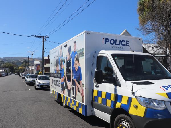 Mobile Police Community Hub on Castle Street, Dunedin