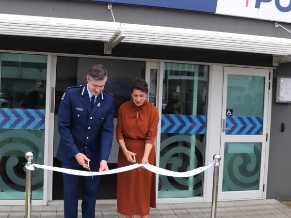 Commissioner Andrew Coster and Police Minister Poto Williams cut the ribbon.