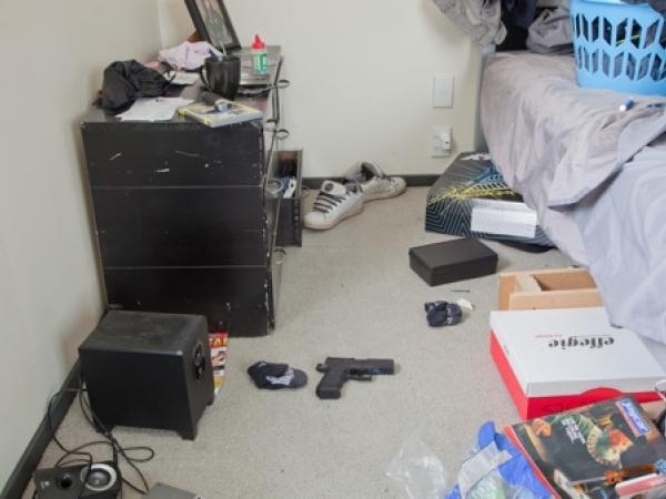 Property at the address, including an imitation firearm, Police are seeking to identify