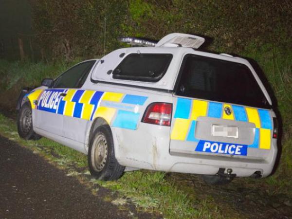 The Police dog van where it was found abandoned at Tahuna