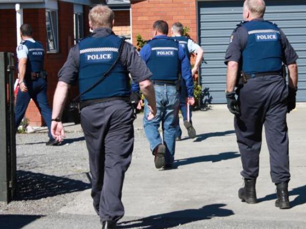 Police execute a search warrant