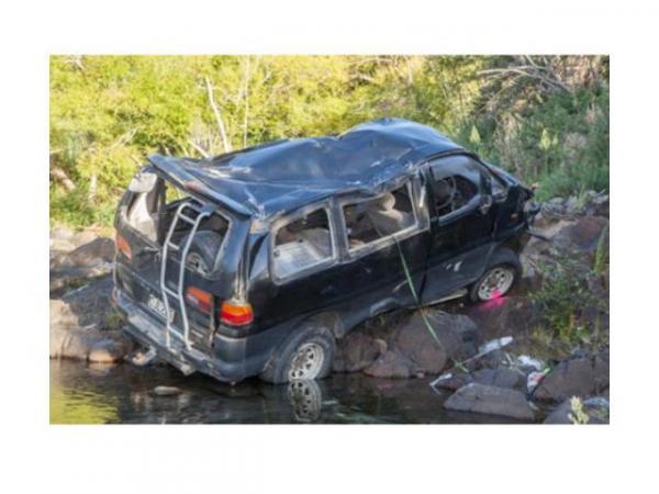 The driver of this van dropped 5m down a bank but survived, thanks to the efforts of those first on the scene