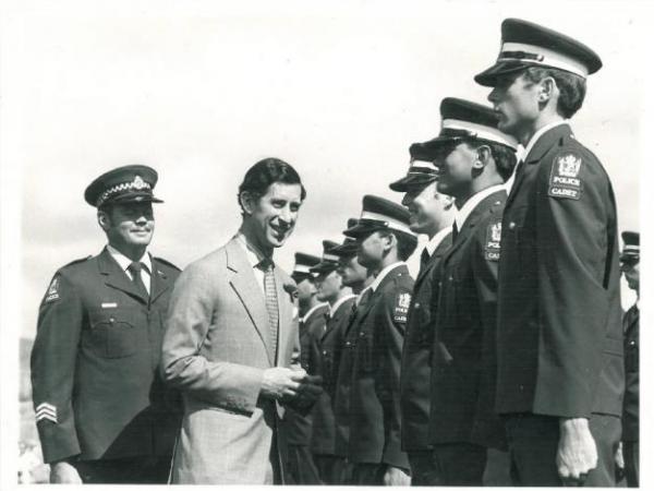 Prince Charles meets Cadets from the No 25 HRH Prince of Wales. Cadet Wing 1981