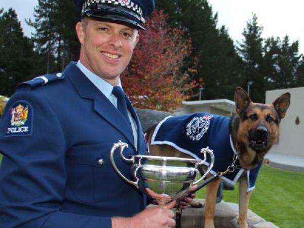 Patrol dog champions, Senior Constable Ben O'Connor and Ox.