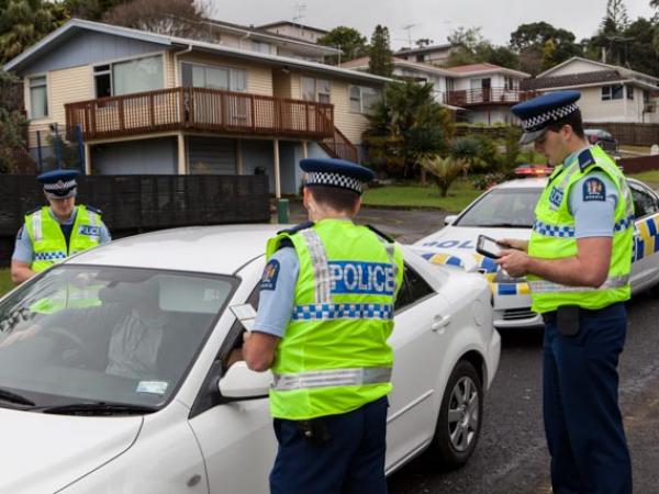 Waitemata's newest Police Constables carry out a checkpoint for Operation Vapour