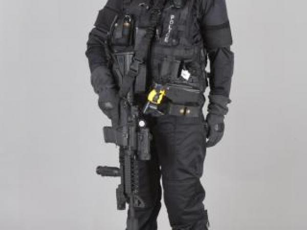 An member of police in full AOS gear. Credit: NZ Police