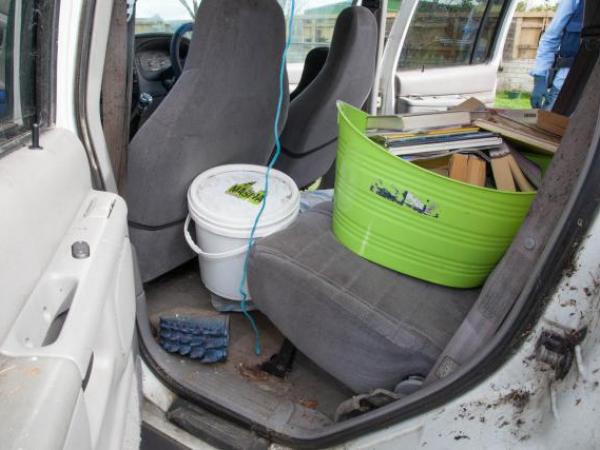 Another container found in a car looked promising