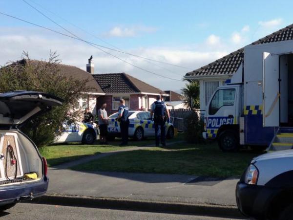 Police searching houses for drugs in Blenheim.