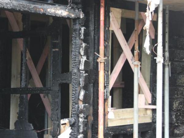 Framed; an example of the shoring frames inserted by fire-fighters