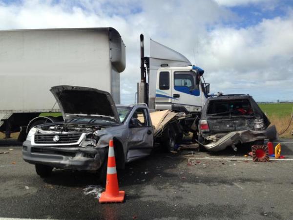 scene of crash on SH1 near Hinds