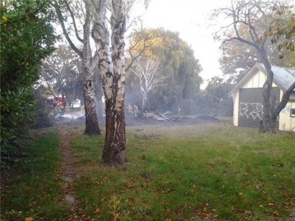 Scene of River Road barn after the fire