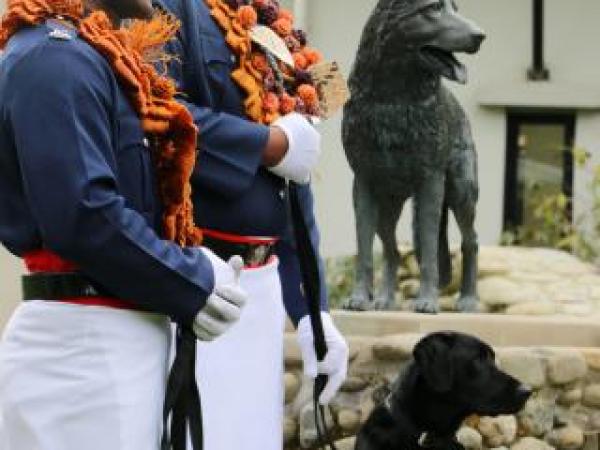 Fiji Police with their dogs at the NZ Police dog school in Trentham 
