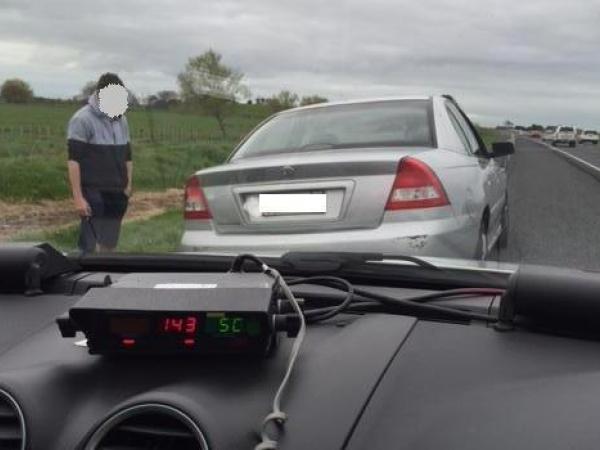 This driver was stopped travelling at 143km/h this morning