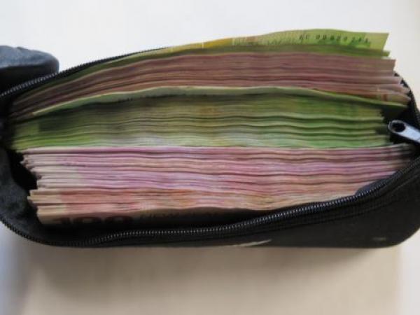 Some of the cash found by Police at a search warrant in Puhoi
