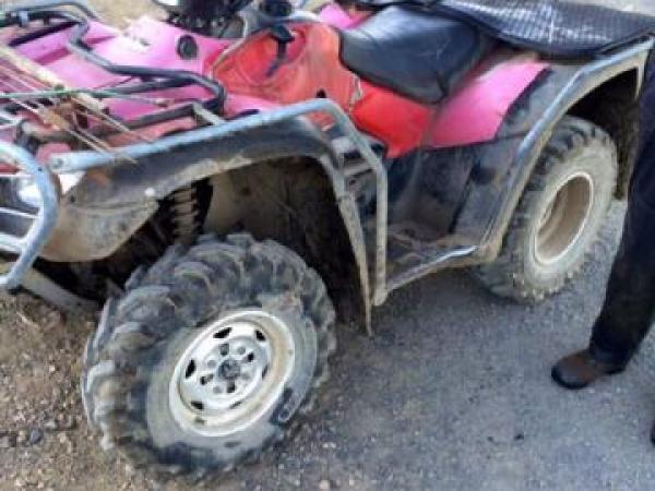 The quad-bike rammed by the offenders while escaping
