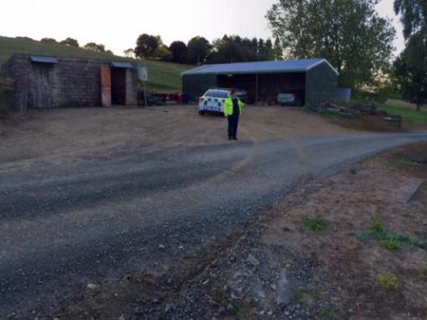 Police at the scene of Saturday's incident