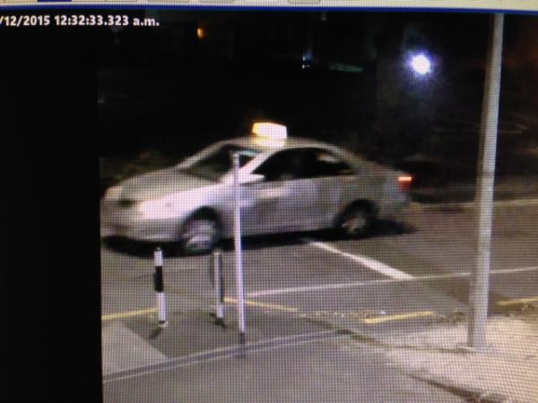 A CCTV image of the taxi in Greys Ave