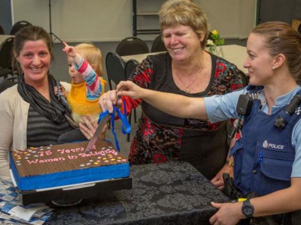 L-R: Constable Elle Straka and her daughter Rose, ex police woman Grace Haden and Nicole Talbot one of Hawke’s Bay’s latest recr