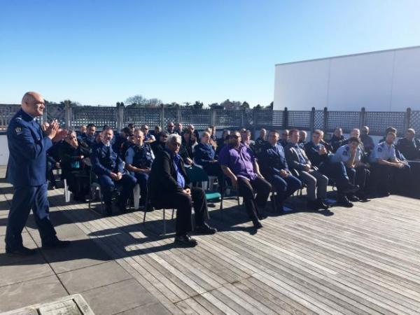 Senior Constable John Samuela speaks at the Mihi Whakatau